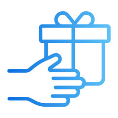 Obraz premium Hand giving gift Line Gradient Icon