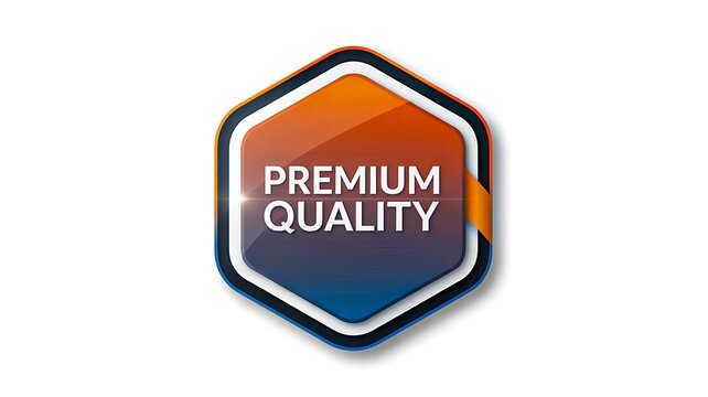 Premium quality badge label icon with modern glossy design
