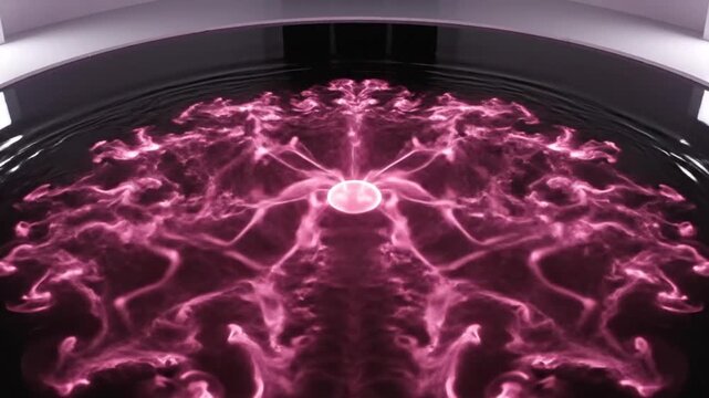 Mesmerizing Plasma Ball Display with Vibrant Pink and Purple Electrical Discharges.