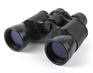 Black optical device for enhanced vision, close-up on a white surface