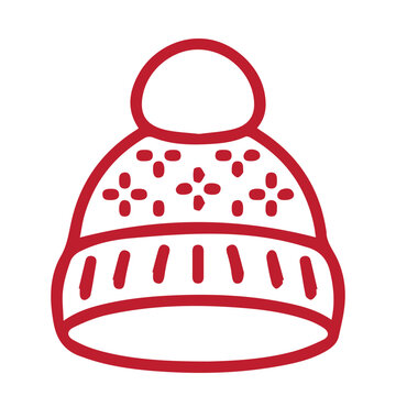 Red Winter Hat Icon