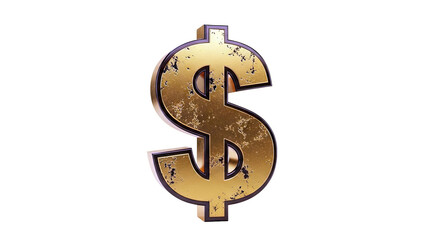 Obraz premium Golden Dollar Sign Symbol