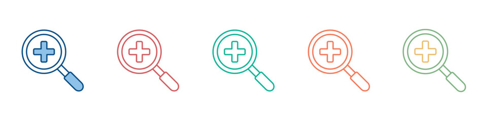 Obraz premium Diagnosis Icon Set Multiple Style Collection 