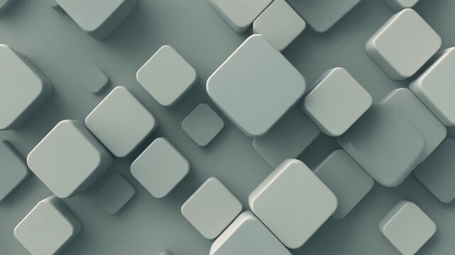 Seamless Looping 3D Abstract Background Pattern of Moving Soft Rounded Cubes