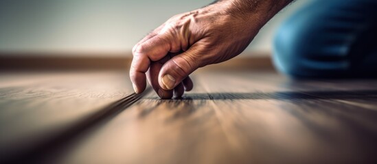Obraz premium The dedicated craftsman ensures quality control with a single, careful touch.