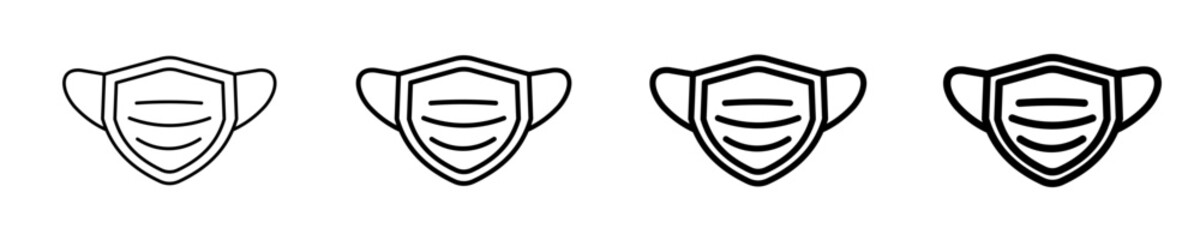 Surgical Mask Icon Set Different Style Collection