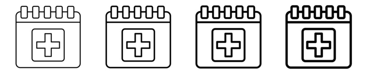 Fototapeta premium Medical Calendar Icon Set Different Style Collection