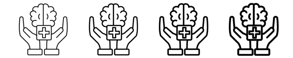 Mental Health Support Icon Set Different Style Collection