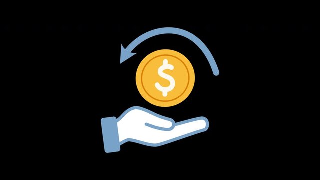 USD cashback icon online, credit