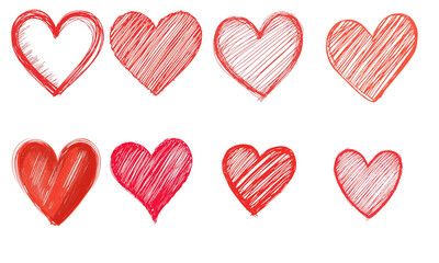 Hand Drawn Red Heart Sketch for Valentines Day Love Illustration