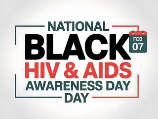 Fototapeta premium National black HIV and AIDS awareness day graphic element with repeated day text and calendar mark for medical awareness event promoting health equity and disease prevention flyer