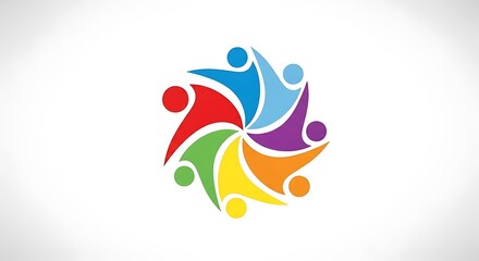 Naklejka premium Diverse people coming together in a circle of unity and cooperation