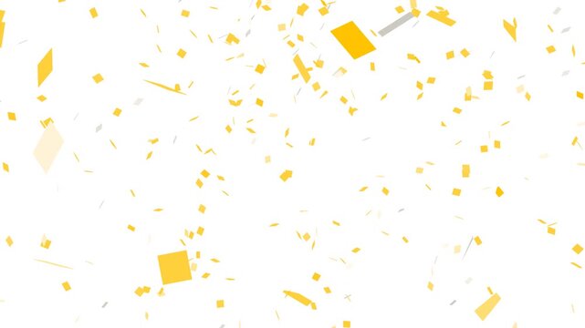 Elegant gold confetti animation with transparent background and alpha channel. Premium festive overlay for luxury celebrations, awards, and classy visuals.