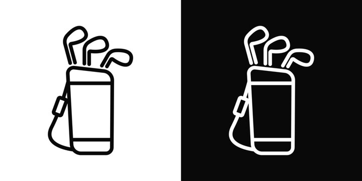 Golf clubs Icon White And Black Background Style