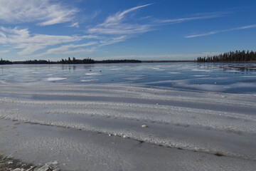 Frozen Astotin Lake in the Autumn