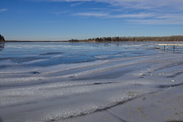 Frozen Astotin Lake in the Autumn
