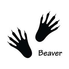 Beaver Footprint Animal Track, Beaver Footprint Symbol Illustration © Sejal