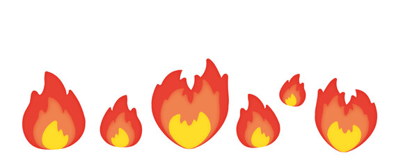 炎のイラストの背景素材/デコレーション向け素材/Flame illustration background material