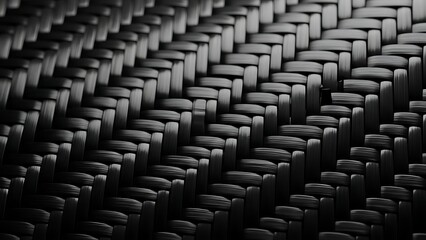 Intricate dark woven pattern showcasing the detailed texture of a strong synthetic material