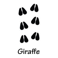 Giraffe Track Footprint Vector,Giraffe Footprint Isolated on White Background © Sejal