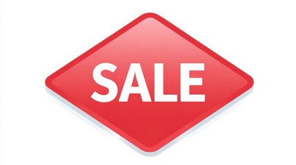 Bright Red Sale Sign for Discounts on Clothing and Accessories