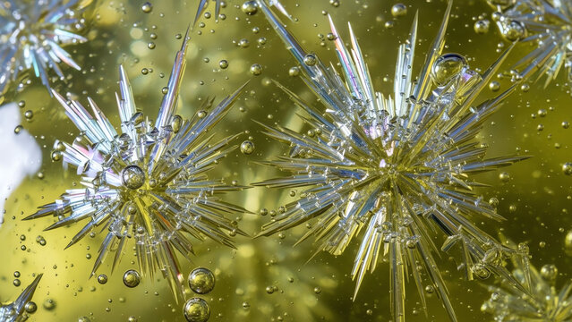 Crystal Spicules on Glass