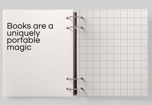 Notebook Mockup With Inspiring Quote PSD
