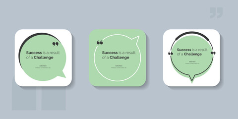 Naklejka premium Creative Set Bubble testimonial banner, quote, infographic. Social media post template designs for quotes. Empty speech bubbles, quote bubbles and text box