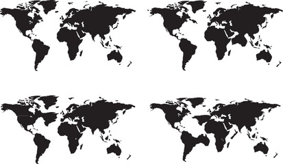 World map isolated on white background for website layouts. Map silhouette backdrop, earth geography © GraphiTee Forge