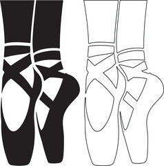 Feet silhouette in ballet slippers © GraphiTee Forge