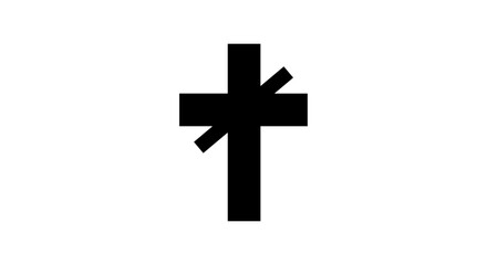 Obraz premium Black Christian Cross Symbol Isolated on White Background.