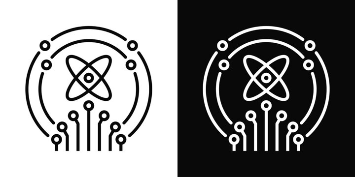 Quantum Photonics Icon White And Black Background Style
