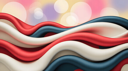 Abstract Fabric Design of Flowing American Flag