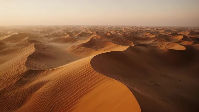 great golden dune on aerial view 