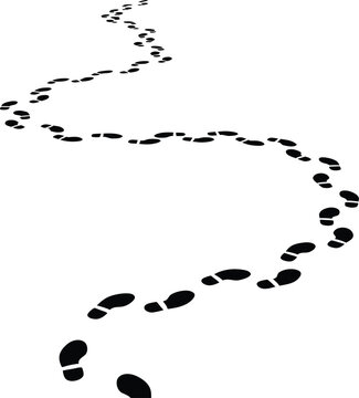 Abstract illustration of winding footsteps, symbolizing a journey, progression, or following a path into the future