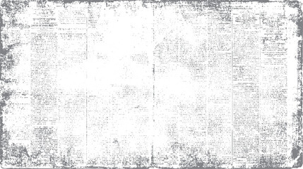 Obraz premium Distressed newspaper texture with faded text and rough grey border