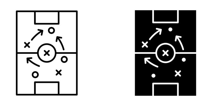 football tactics Icon set. Symbol isolated white background. vector illustration. color editable.
