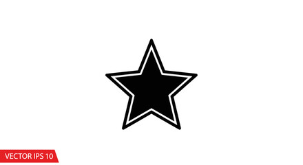 Black Star Icon Simple Geometric Shape Vector.
