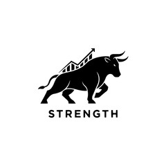 Dynamic bull market strength vector illustration