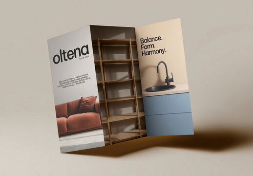 Modern Brochure Mockup Showcasing Interior Design PSD