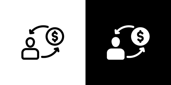 Conversion icon concept with flat Black White Background. Vector illustration.
