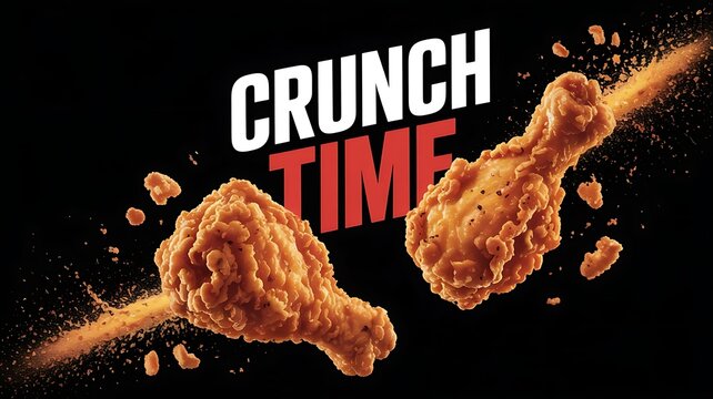 Crunch time delicious crispy fried chicken drumsticks with spice.