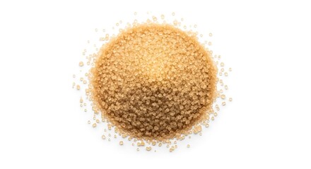 Pile of brown sugar crystals on white background pile of sugar food ingredient 1