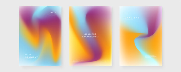 Abstract mesh gradient background with warm sunset tones of orange purple and blue for design