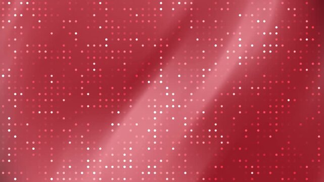 Abstract red digital dot grid pattern with glowing light effects for technology background