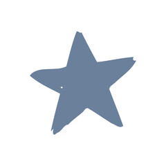 Fototapeta premium Abstract Hand drawn Gray Star Shape with Rough Edges