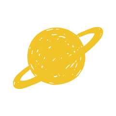 Minimalist Yellow Planet with Abstract Surface Details © Anastasia