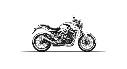 Fototapeta premium Detailed Illustration of a Modern Motorcycle Side View.