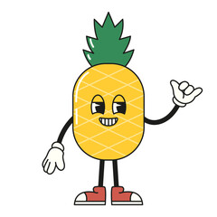 Fototapeta premium Cute Pineapple Character Illustration
