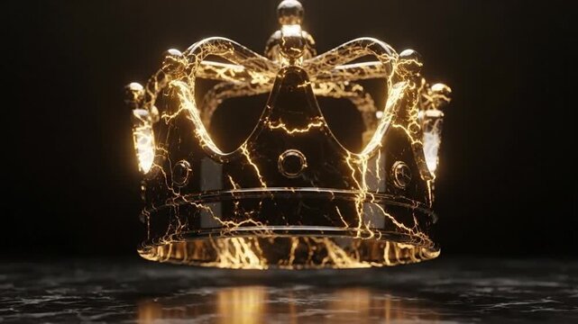 Golden Crown with Lightning Effects - A Symbol of Power and Majesty.